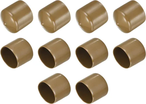 Vista 101 de uxcell 10 tapas de goma para extremos de 0.591 in de identificación, tapa de extremo redondo, protectores de rosca de tornillo, color negro