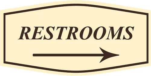 Vista 11 de Fancy Restrooms - Letrero de flecha derecha (negro) - Pequeño paquete de 1