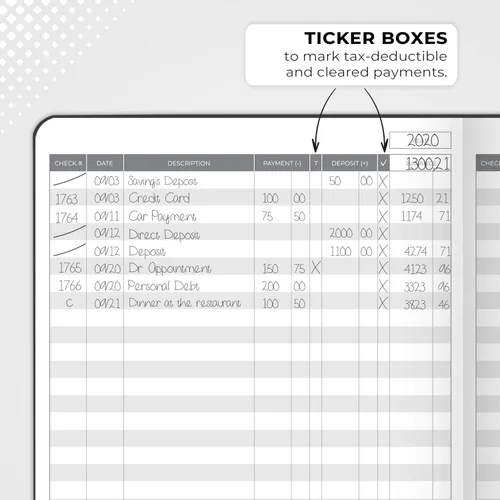Vista 5 de Clever Fox Libro de registro de cheques – Registro de transacciones de lujo, libro de contabilidad contable, registro de cheques y libro de registro