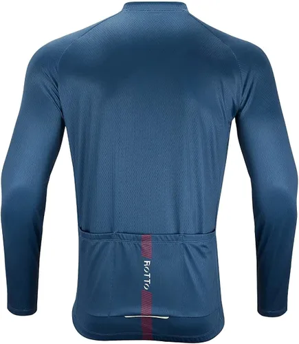 Vista 2 de ROTTO Camiseta de ciclismo para hombre, manga larga, serie Simple Line