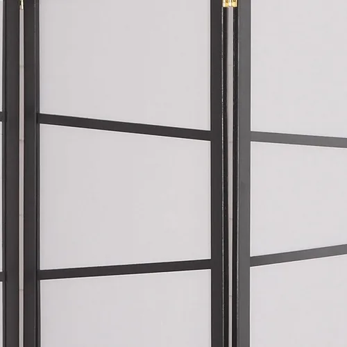 Vista 5 de Roundhill Furniture Divisor de habitación con pantalla de 3 paneles, color negro
