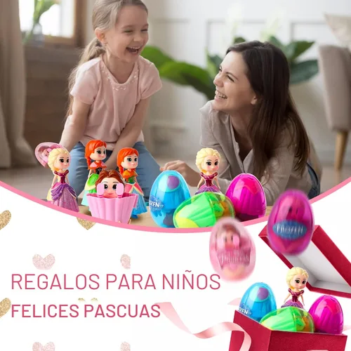 Vista 7 de xutengy Paquete de 4 rellenos esenciales para cesta de Pascua, huevos de princesa, juguetes de deformación prellenados para niños y niñas