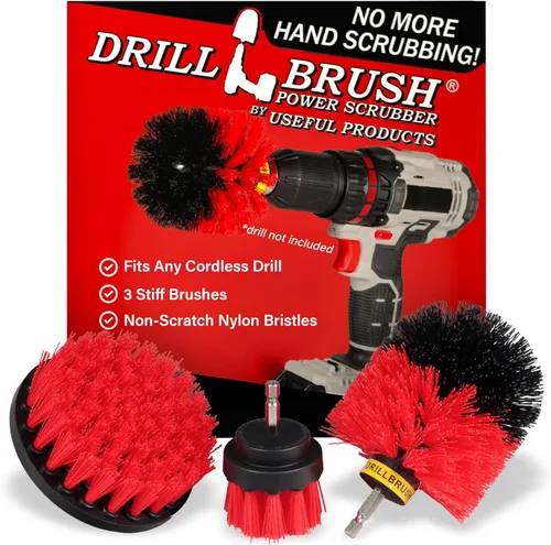 Vista 14 de Drillbrush Juego de Accesorios de Cepillo de Taladro para Limpieza de Baño – Kit de Cepillo Fregador Eléctrico para Bañera, Azulejos, Ducha