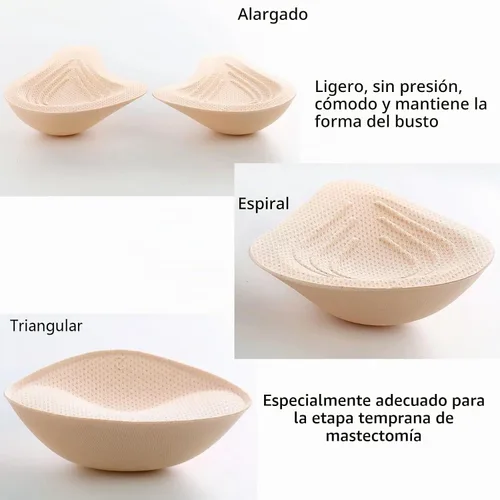 Vista 3 de Prótesis Mamaria de Algodón para Mastectomía Formas de Seno Almohadillas de Inserción para Sostén Ligera Ventilación Senos de Esponja Spiral