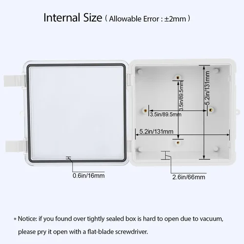 Vista 4 de Caja de derivación de plástico ABS IP65 a prueba de polvo e impermeable, recinto universal para proyectos eléctricos con carcasa bisagra gris
