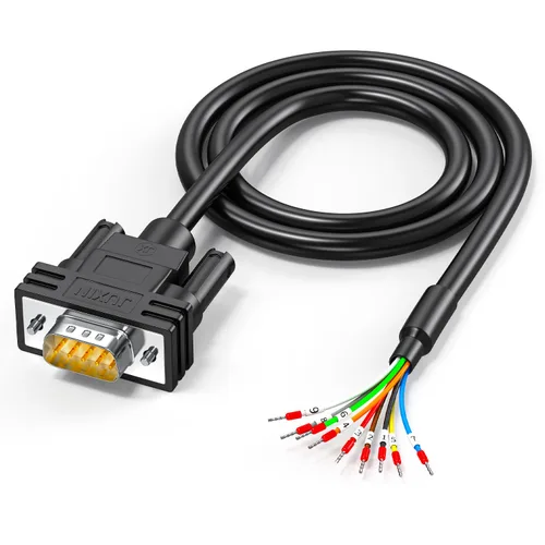 Vista 9 de Paquete de 2 cables serie DB9 RS232 de 1.5 pies, DB9 hembra a extremo de cable desnudo, conector D-SUB de 9 pines RS232 a cable de cable desnudo, 9