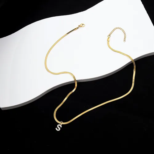 Vista 7 de Collares de oro para mujer, a la moda, delicados collares chapados en oro de 18 quilates para mujer, collar de cadena de espiga