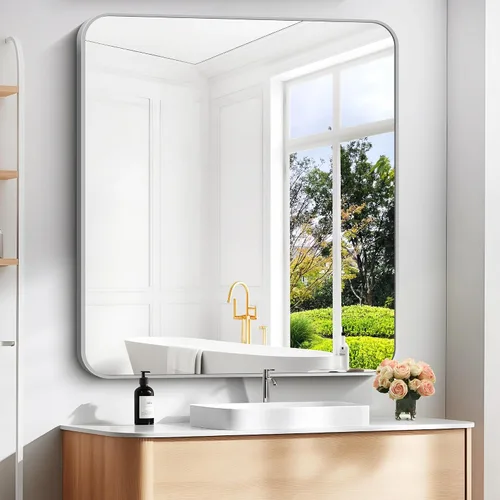 Vista 32 de DESBING 16"x20" Bathroom Mirror for Over Sink, Black Framed Wall Mirror Negro