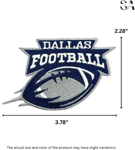 Vista 4 de Alter Creations - Parche bordado con logotipo de fútbol americano de Dallas para fanáticos del rugby, para coser ropa, mochilas, jeans, motocicleta