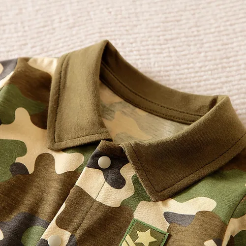 Vista 4 de Newborn Baby Jumpsuit Long Sleeve Army Green Marines Romper Baby Clothes 1-24 Months