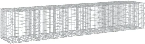 Vista 74 de vidaXL Cesta de gavión con tapa, 39.4 x 19.7 x 39.4 pulgadas, hierro galvanizado rectangular, resistente a la intemperie, montaje sin herramientas