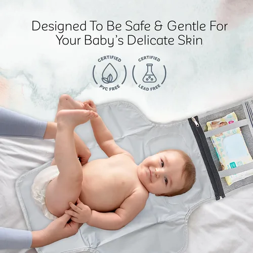 Vista 4 de KiddyCare Cambiador de pañales portátil para viajes de bebé Cambiador portátil para bebé recién nacido niña y niño Cambiador de pañales plegable