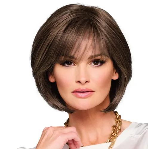 Vista 9 de Raquel Welch Made You Look Chin-Length Chic Bob, 100% atado a mano por ropa de pelo, gorra pequeña promedio, RL10/12 castaño iluminado por el sol