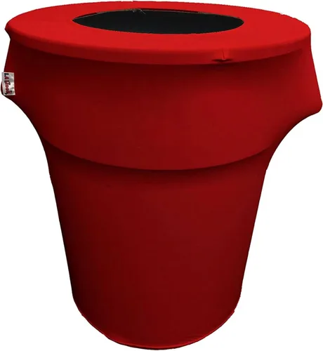 Vista 31 de LA Linen Funda elástica de elastano ajustable para cubo de basura Slim Jim de 23 galones, cubierta de contenedor de residuos, decoración de patio