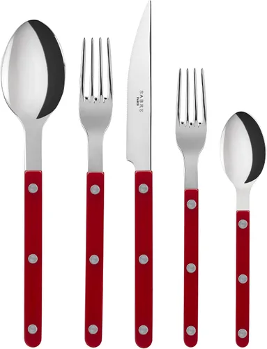 Vista 12 de SABRE PARIS - Juego de cubiertos de 5 piezas - Colección Bistrot - Cuchillo, tenedor, cuchara de sopa, cucharadita y tenedor de postre - Acero