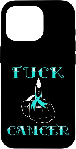 Vista 20 de Fuck Cancer Tattoos Survivor Teal Ribbon Ovarian Cancer Case for iPhone 16