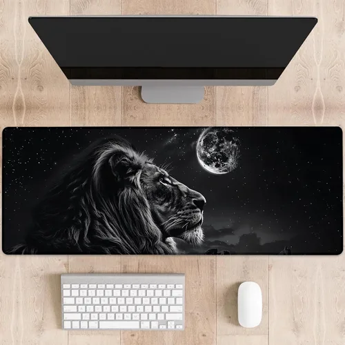 Vista 9 de Alfombrilla de mouse para juegos con temática de cactus, tapete de escritorio grande de paisaje sereno para computadora, teclado extendido, laptop