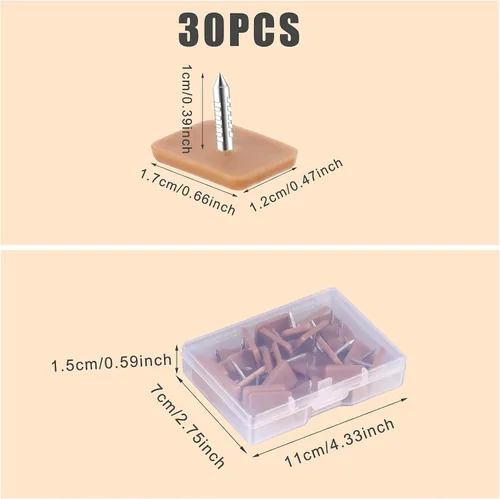 Vista 2 de Luter 30 guías deslizantes de cajones con clavo, cajones de plástico con tachuelas deslizantes de muebles para cajones que se sacan fácil