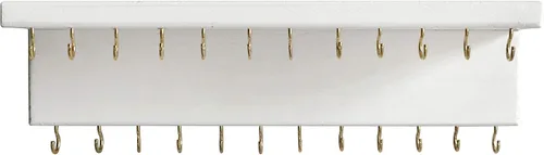 Vista 2 de SANY DAYO HOME Organizador de joyas con 24 ganchos y estante para cosméticos, 12 x 3 x 4 pulgadas, soporte de madera de pino rústico montado