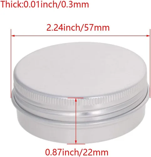 Vista 3 de Othmro 12 latas redondas de metal de 1.4 onzas, latas de aluminio, envases recargables de 1.4 fl oz, latas de lata con tapa de tornillo