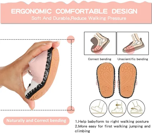 Vista 4 de SEBELLST Zapatos para bebés de 6 a 12 meses, 12-18 meses, zapatos para bebés recién nacidos de 0 a 6 meses, zapatos de cuna para bebé, zapatos