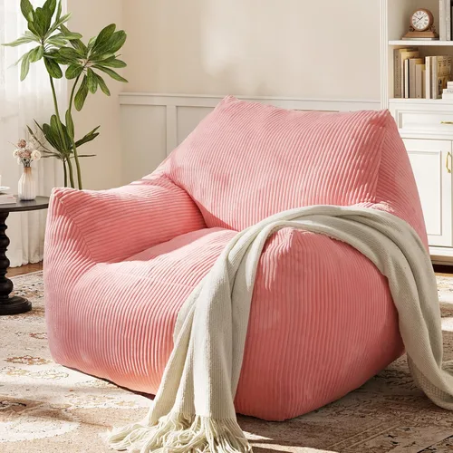 Vista 20 de Puf grande para adultos, ultra suave, para sala de estar Beige