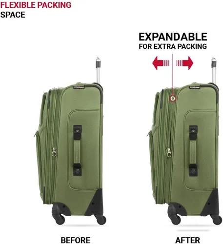 Vista 164 de SwissGear - Equipaje suave expandible Sion con ruedas, Negro