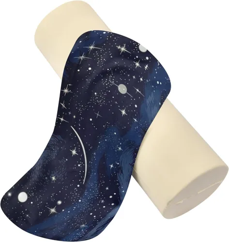 Vista 2 de Kigai Almohada cervical de espuma viscoelástica para aliviar el dolor, almohada cervical redonda con funda extraíble lavable para soporte lumbar
