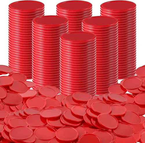 Vista 9 de Coopay Fichas de póquer de plástico de 1 1/2 pulgadas, contadores de aprendizaje, discos de conteo de fichas de bingo, marcadores para práctica