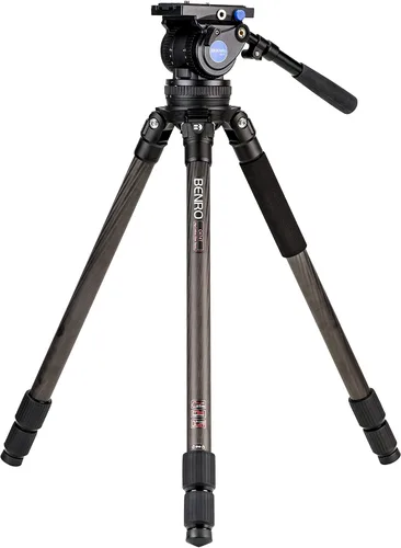 Vista 22 de Benro Aero 6 PRO - Trípode de viaje con monopie con cabezal de video fluido de base plana S6 PRO, 13.2 libras máximo, columna central de nivelación