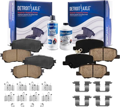 Vista 128 de Detroit Axle - Pastillas de freno de cerámica delanteras Reemplazo de pinza de freno derecha para Dodge Ram 1500 Dakota, Ram 1500 Classic - Juego