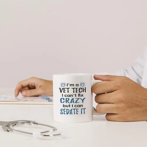 Vista 7 de Taza de café I'm A Vet Tech - Vet Med - For Veterinary Technician - Thank You For Veterinarian (11 oz)