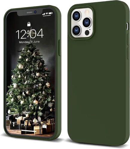 Vista 14 de IceSword Funda para iPhone 12 Pro Max, de silicona líquida delgada protectora a prueba de golpes, forro de microfibra antiarañazos, color azul