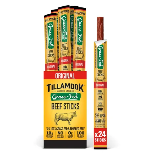 Vista 8 de Tillamook Country Smoker Palitos de Carne de Res 100% Alimentada con Pasto, Cero Azúcar, Jalapeño, 1.15 Onzas (Paquete de 8) Whole 30, Sin OMG