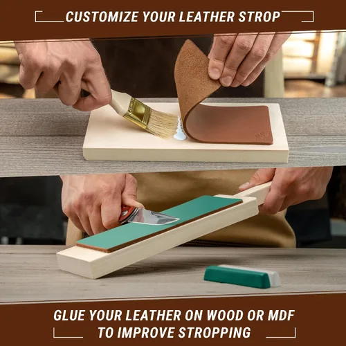 Vista 8 de BeaverCraft LS8 Leather Strop LS2P11 - Kit de cuero para afilar cuchillos