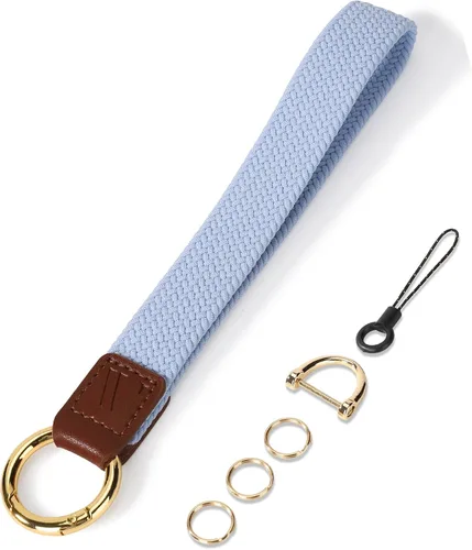 Vista 23 de WEESMILE - Llavero de muñeca elástico, bonitos llaveros de muñeca para mujer Car Keychain for Keys, Elastic Wrist Strap, Breathable Woven