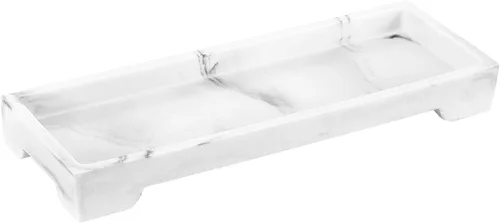 Vista 9 de Luxspire Bandeja de resina para tocador, bandeja de baño, bandeja de almacenamiento para tanque del inodoro, 11 x 4 pulgadas, bandejas para A - Tinta