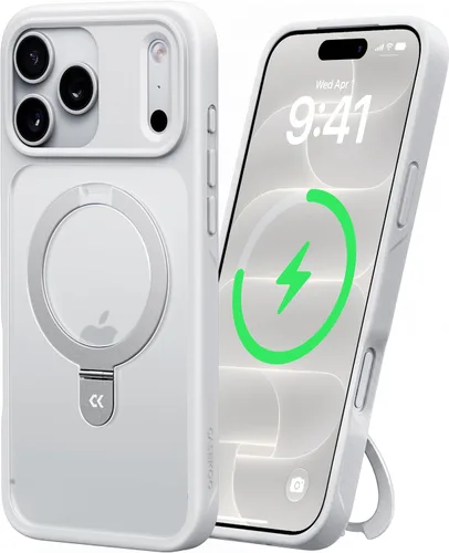 Vista 29 de CASEKOO- Funda para iPhone 14 Pro Max, c/soporte magnético invisible [protecc. militar contra caídas] [compatible c/MagSafe], a prueba de impactos
