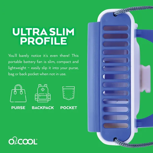 Vista 7 de O2COOL Ventilador de collar de lujo, alimentado por pilas, ventilador de refrigeración personal manos libres con cordón ajustable, soporte de mesa +