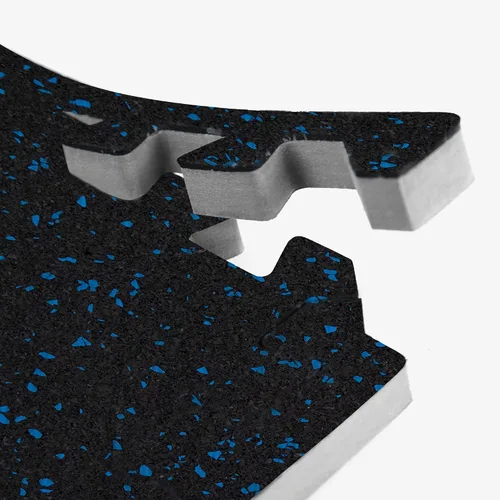 Vista 3 de IncStores baldosas de goma suave entrelazadas para el gimnasio – Alfombrillas perfectas para gimnasios en casa, locura, P90X, Cardio y más Azul 10%