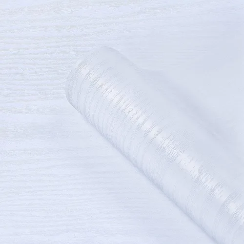 Vista 5 de Papel de contacto de grano de madera, madera blanca texturizada, revestimiento de vinilo autoadhesivo para estantes de cocina, encimeras, cajones