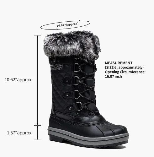 Vista 4 de Vepose Botas de nieve de invierno 974A para mujer, impermeables, cómodas, de media pantorrilla, para invierno