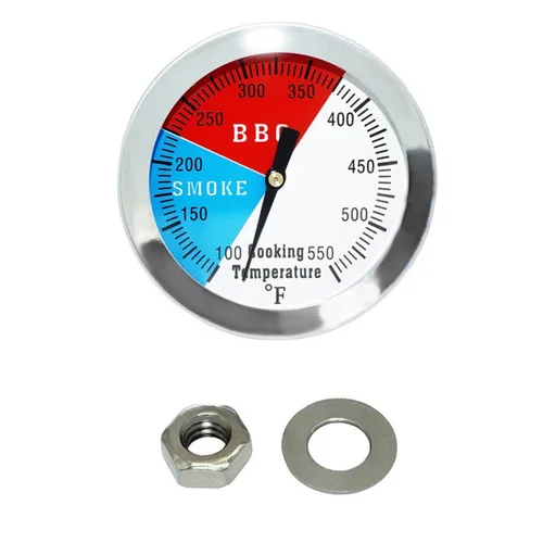 Vista 2 de DozyAnt - Termómetro sensor de 2 pulgadas, hasta 550F, con mango de 2.5 pulgadas, de acero inoxidable RWB, para grill, asador, parrilla, carbón