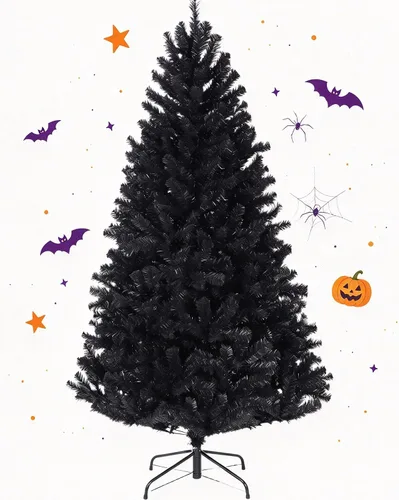 Vista 9 de Aptliton Árbol de Navidad artificial sin luz, 6.5 pies Verde