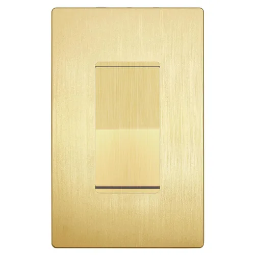 Vista 16 de LIDER Interruptor de pared sin marco, de 3 vías o de un solo polo, 15A -277VAC UL Listed, Brushed Gold, On/Off Rocker Switch, 3 Wire, Tough And