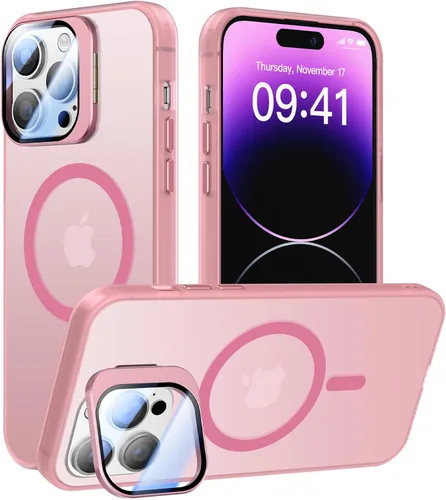 Vista 8 de Meifigno Window Mag Series - Funda diseñada para iPhone 15 Pro, soporte de cámara integrado y compatible con MagSafe, parte trasera mate translúcida