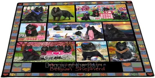 Vista 18 de Doggie of the Day Belgian Shepherd Dogs Floor Mat - 4th of July Independence Day - Best Dog Doormat - Protector Decor - Unique Portrait Art