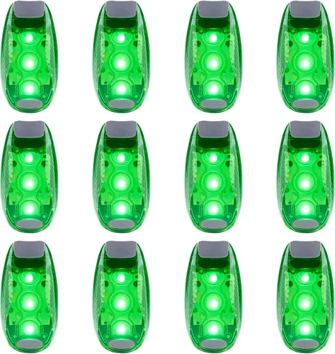 Vista 9 de 12 Pack Led Safety Light, Safety Light, High Visibility Strobe Running Lights Used for Bicycle, Walking Etc. Clip-On Running Lights Clip to Clothes