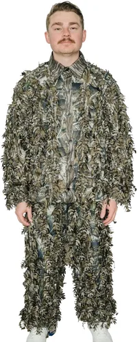 Vista 12 de QuikCamo Mossy Oak 3D Leafy Camo Ghillie Suit - Breathable Quiet Mesh, Snaps and Zippered Pockets for Turkey Hunting