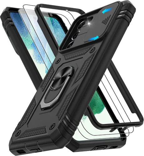 Vista 288 de Gritup Funda para Google Pixel 6 con cubierta deslizante para cámara y protector de pantalla (2 unidades), soporte de anillo giratorio 360°, funda